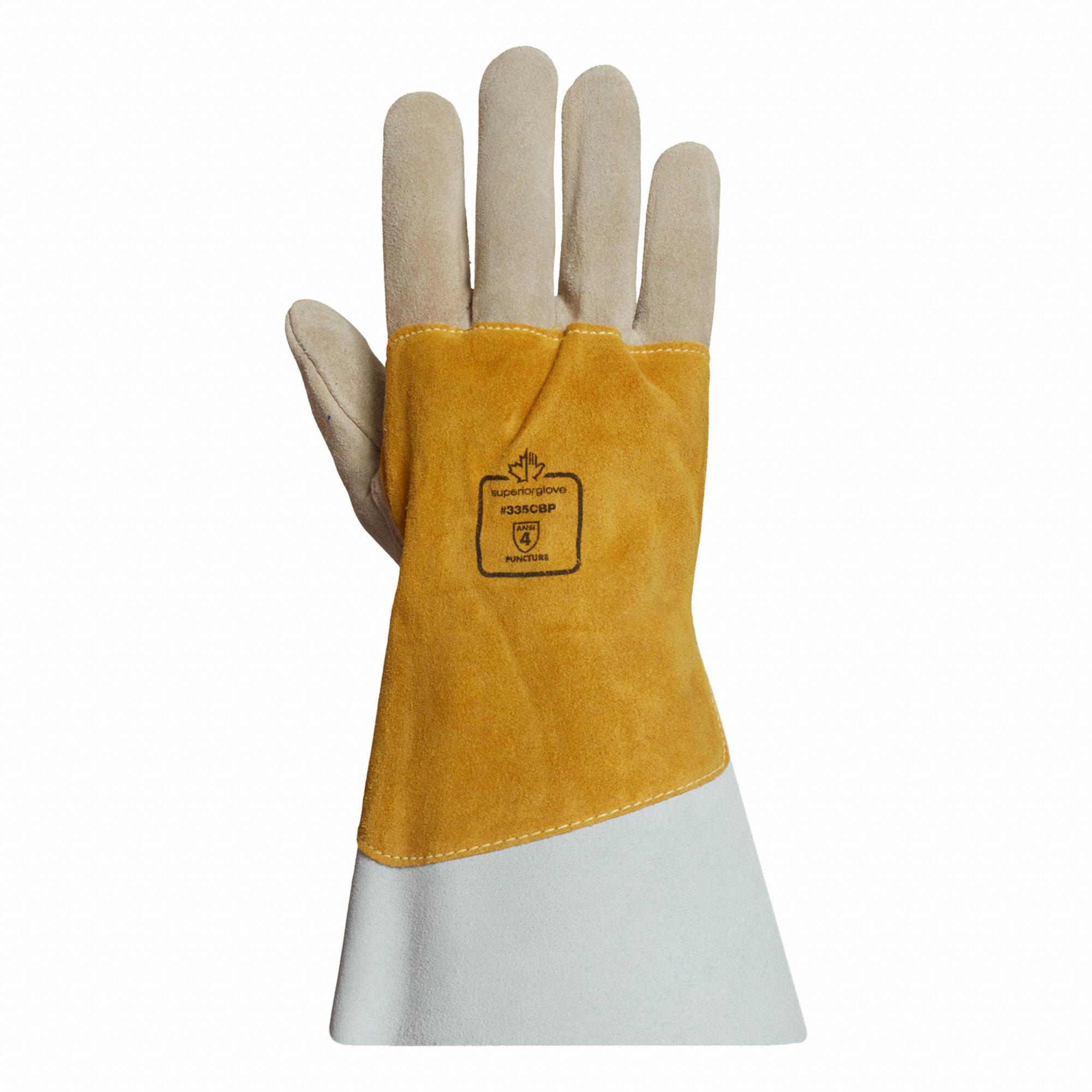 ENDURA 335CBP WELDING GLOVES, XL, 10, LEATHER, COWHIDE, EXTENDED GAUNTLET CUFF