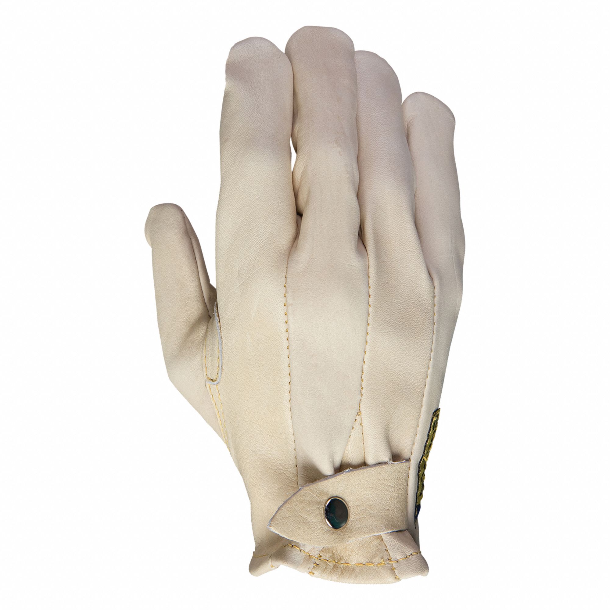 LEATHER WORK GLOVES, M, WHITE, UNLINED, PR