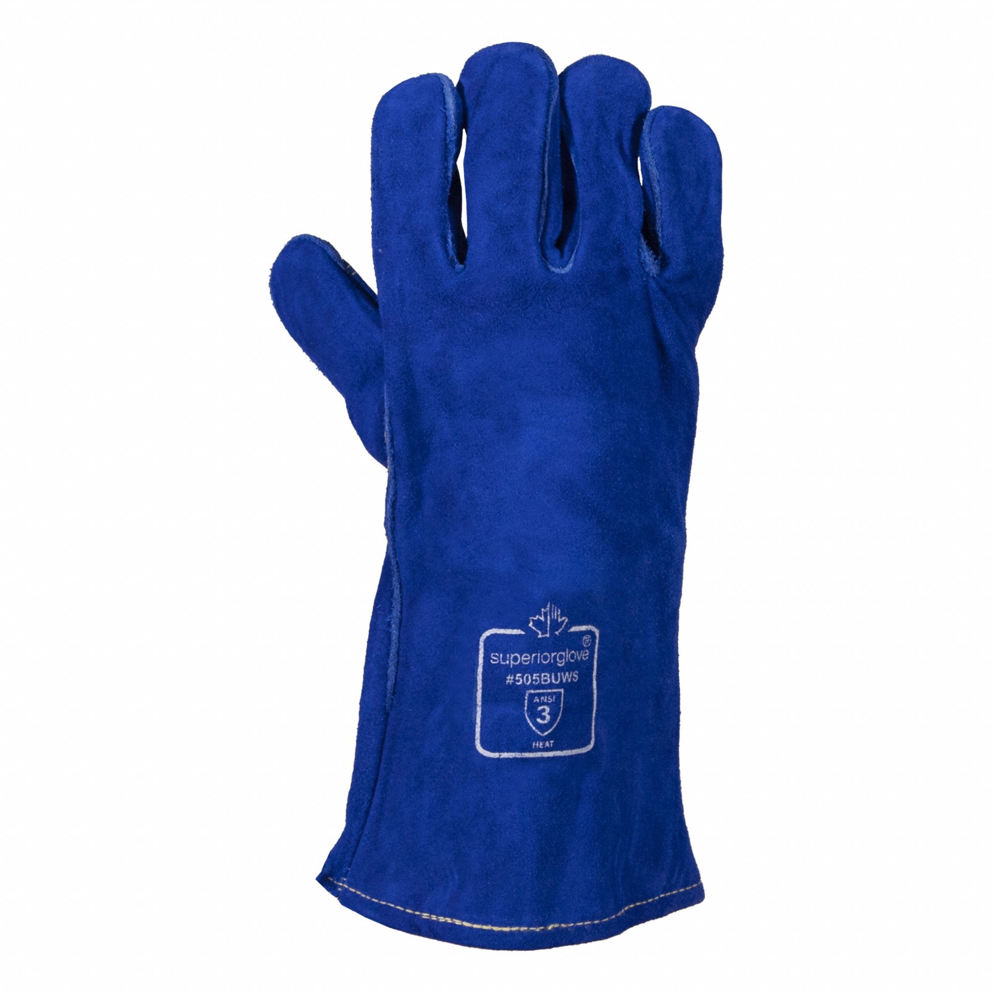 ENDURA 505BUWS WELDING GLOVES, L, LEATHER, COWHIDE, GAUNTLET CUFF