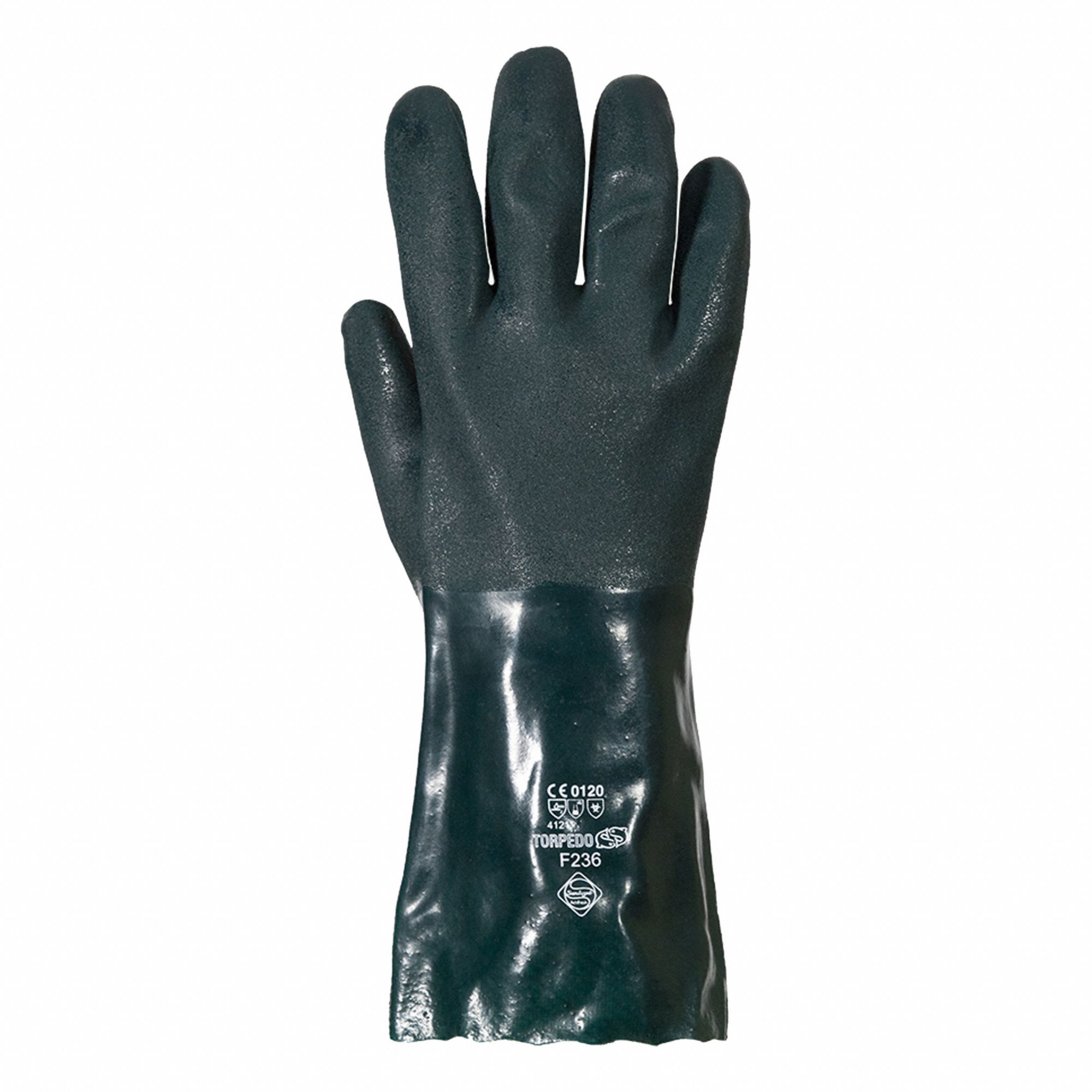 GANTS PVC VERT DOUBLURE JERSEY 14PO