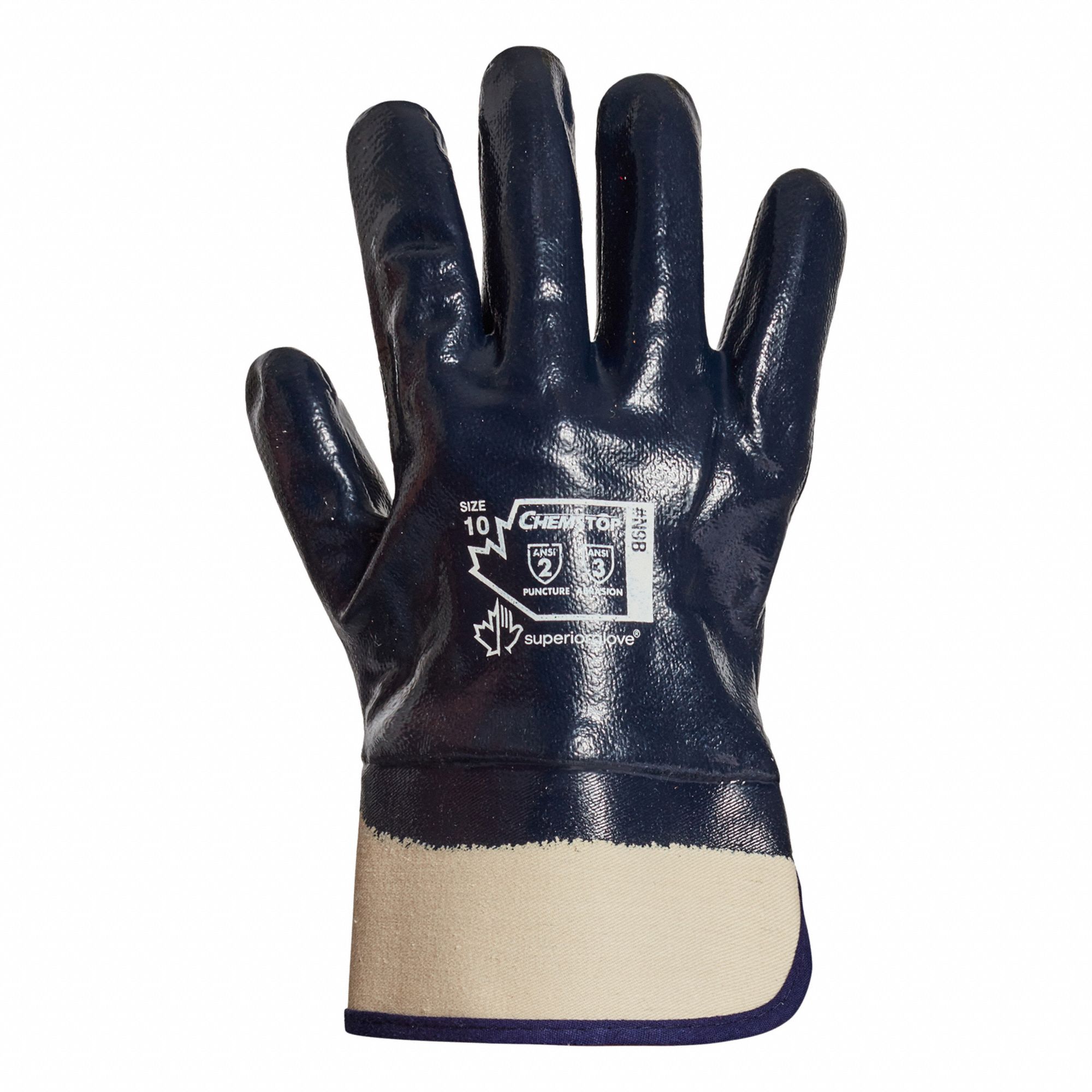 CHEMSTOP N9B PUNCTURE-RESISTANT GLOVES, BL, COTTON, ANSI/ISEA ABRASION 5/PUNCTURE 2