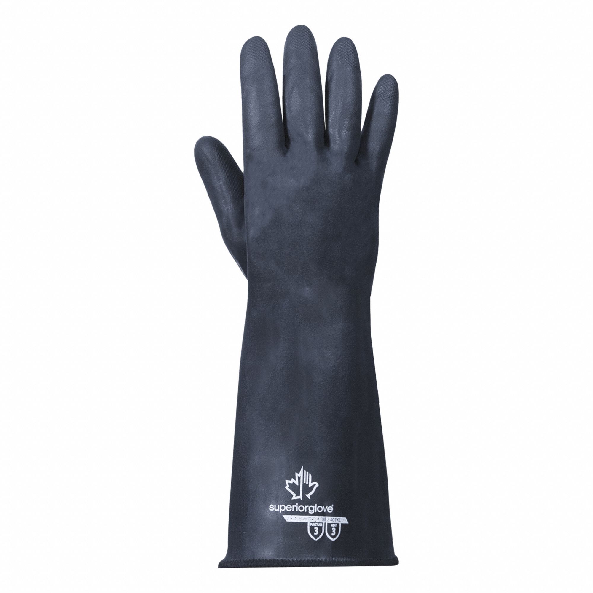 CHEMSTOP NE240TKL HEAT-RESISTANT GLOVES, BLK, 11, COTTON, NYLON, 71 MIL, GAUNTLET CUFF