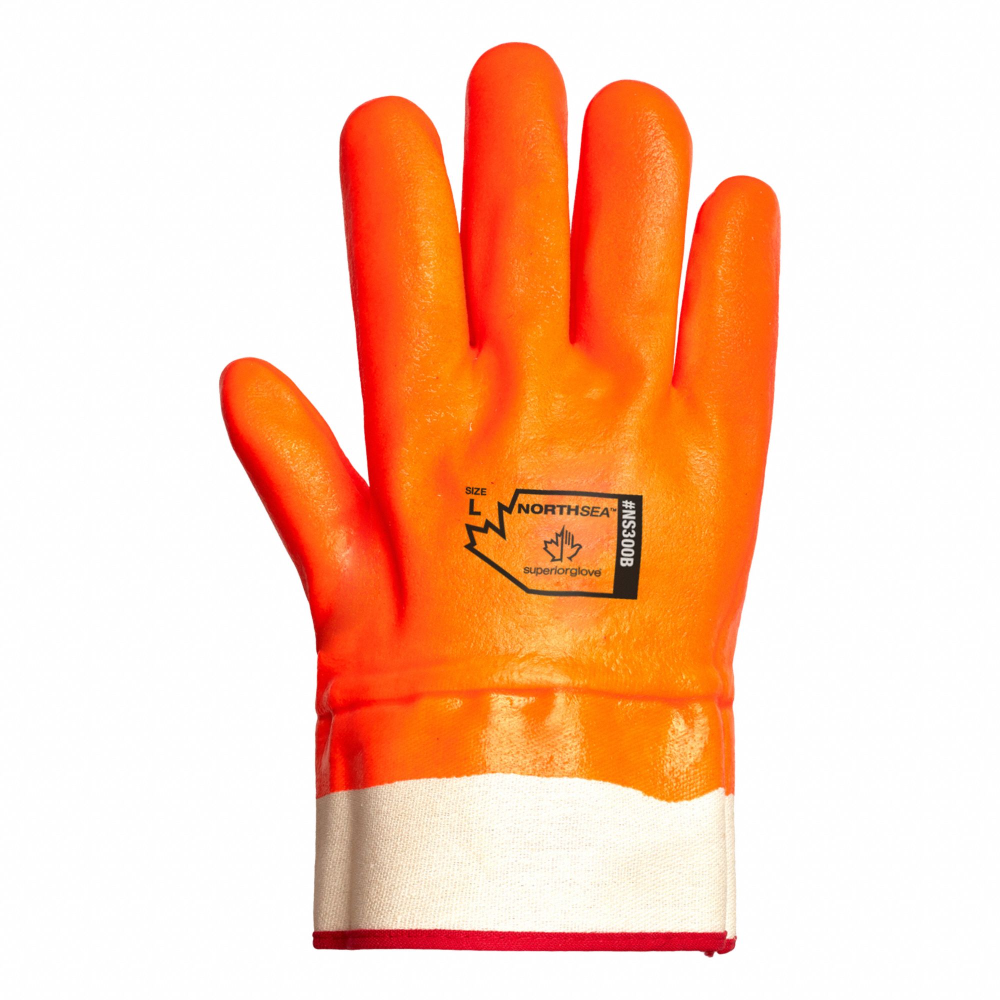 GLOVES FOAM LINED FL. ORANGE PVC