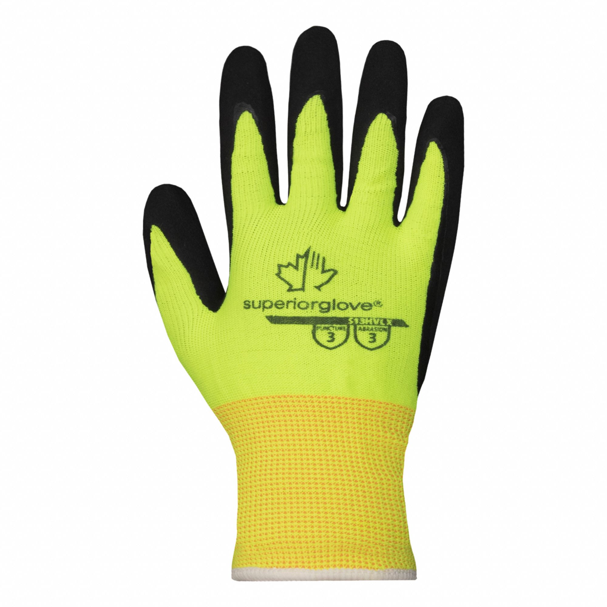 GANTS POLYVALENTS DEXTÉRITÉ S13HVLX, HAUTE VISIBILITÉ LIME, M, 8, LATEX, MANCHETTE EN TRICOT, ANSI ABRASION