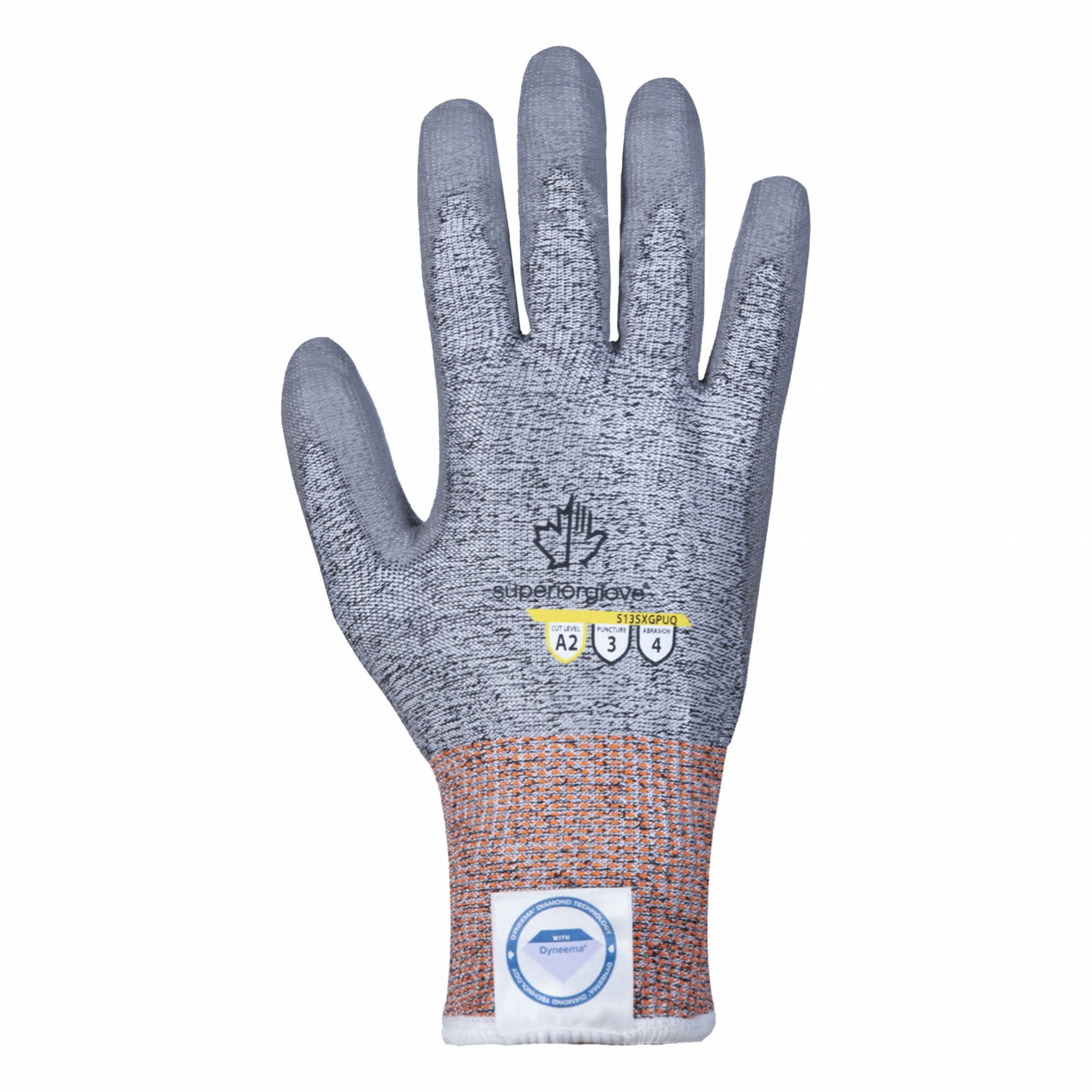 SUPERIOR TOUCH CUT-RESISTANT GLOVES, 5, HPPE/PU, ANSI/ISEA ABRASION 4/CUT A2, HIGH GRIP