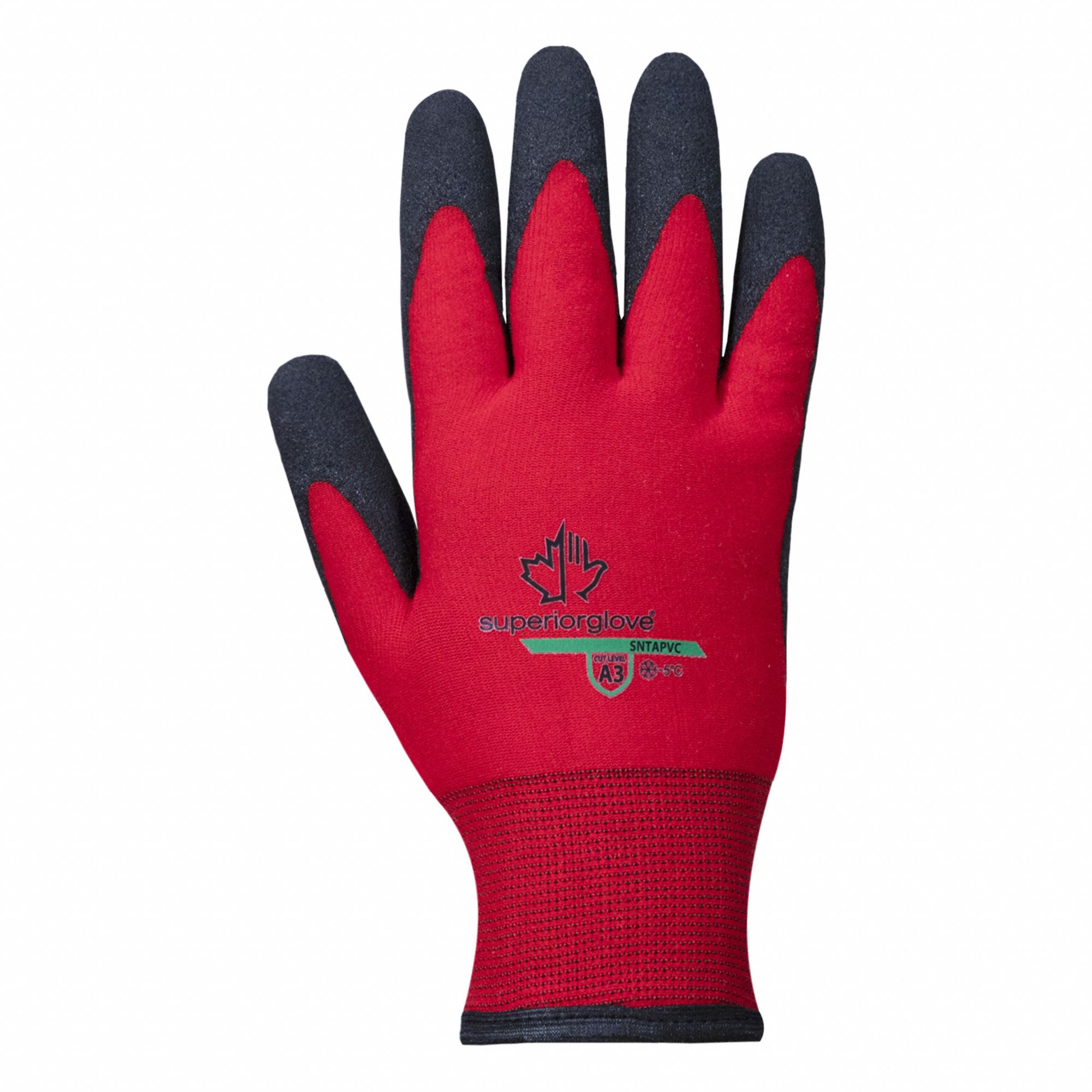 DEXTERITY SNTAPVC GLOVES, BLK/RED, XL/10, ANSI/ISEA CUT A3/ANSI/ISEA PUNCTURE 2, PVC