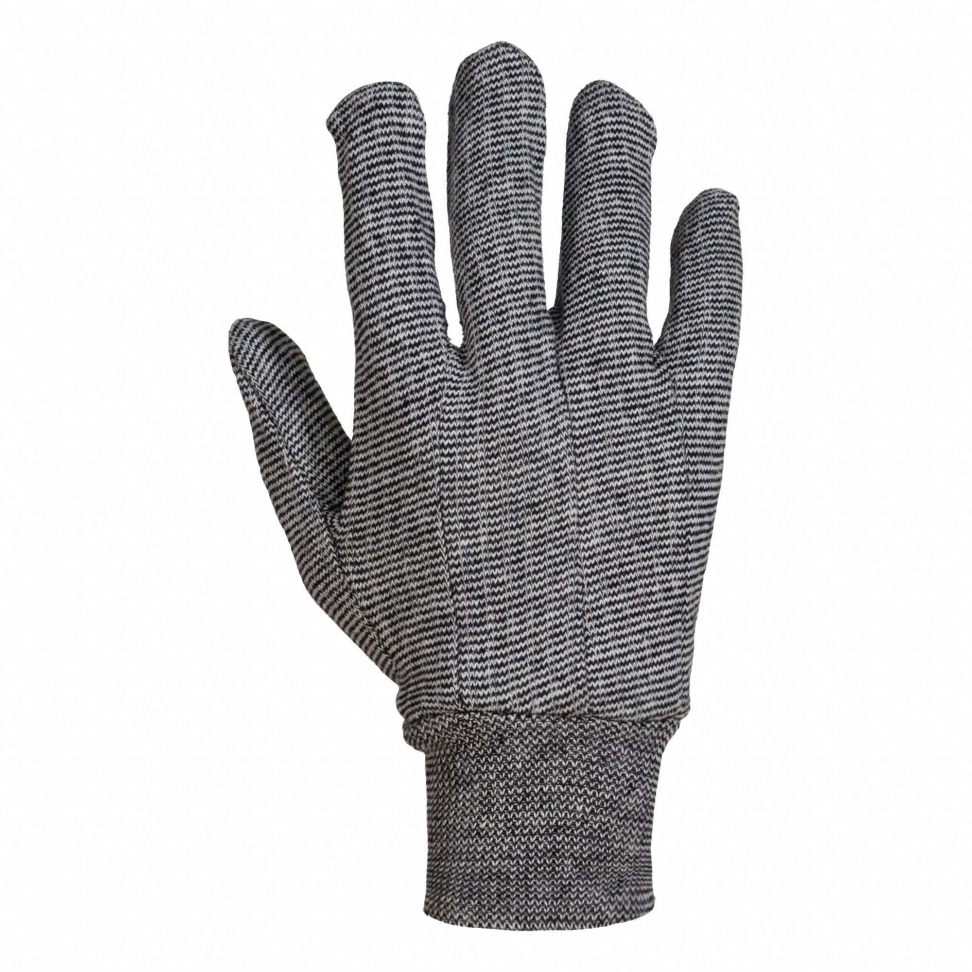 GLOVES, SALT AND PEPPER, KNIT CUFF, COTTON JERSEY, 12 PK