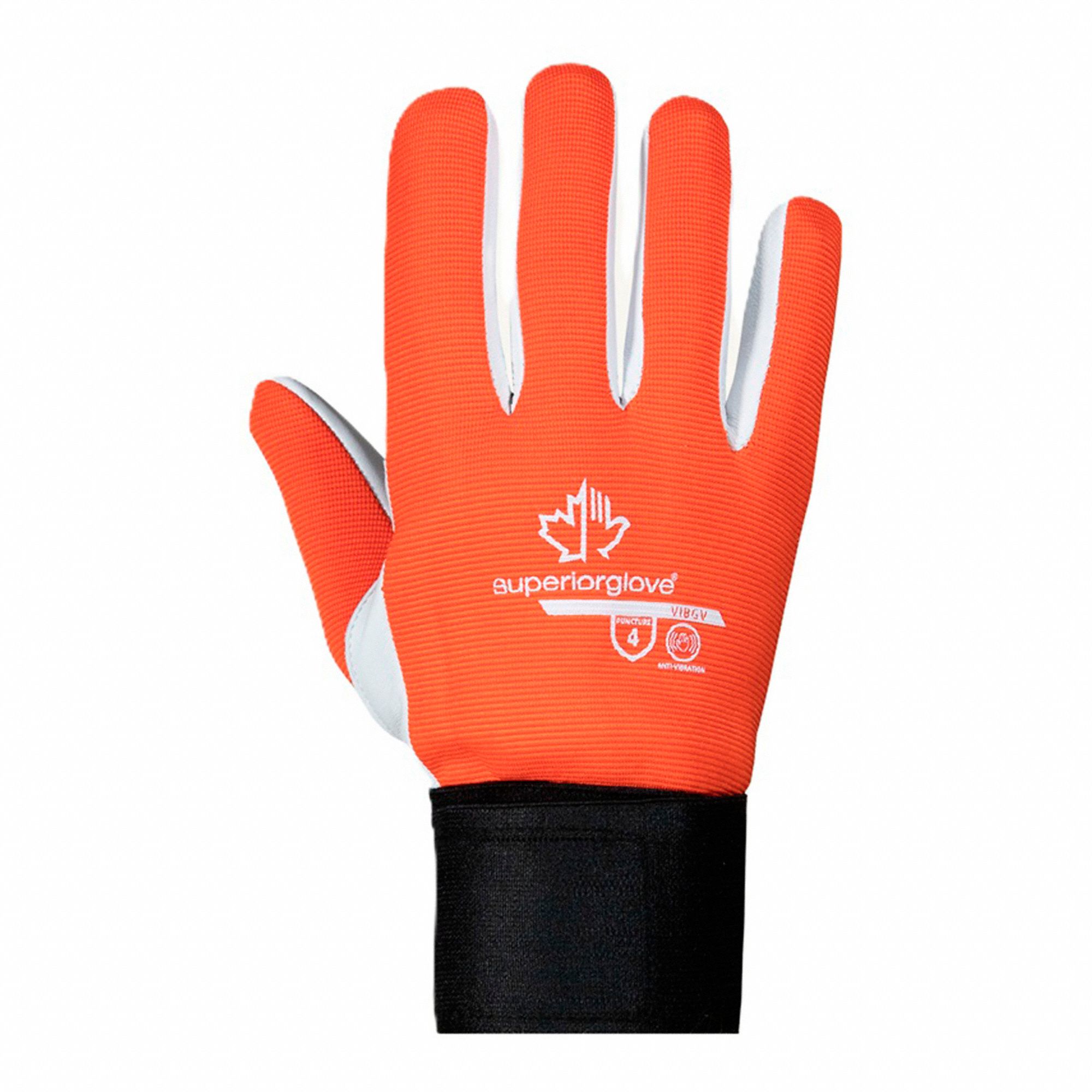 ANTI-VIBRATION GLOVES, XXL, WHITE/NAVY, 9 IN, GOATSKIN LEATHER PALM, NYLON BACK