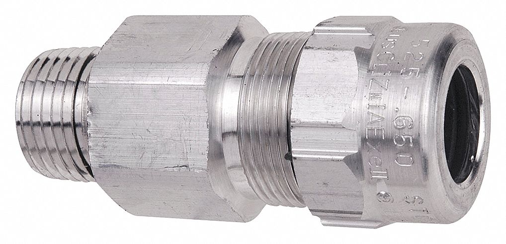 CABLE FITTING, ALUMINUM, SILVER, STAR-TECK CONNECTOR, 1-1/4 IN