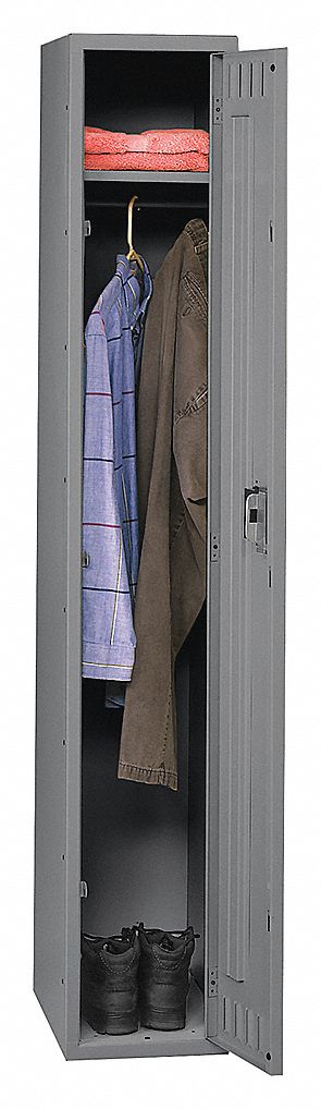 WARDROBE LOCKER, SINGLE UNIT, GREY