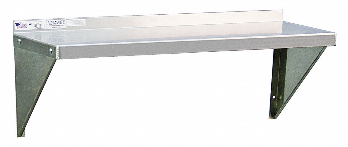 WALL SHELF, 24 X 12 X 13 IN, 24 X 12 IN, 200 LB LOAD CAPACITY, ALUMINUM, UNFINISHED