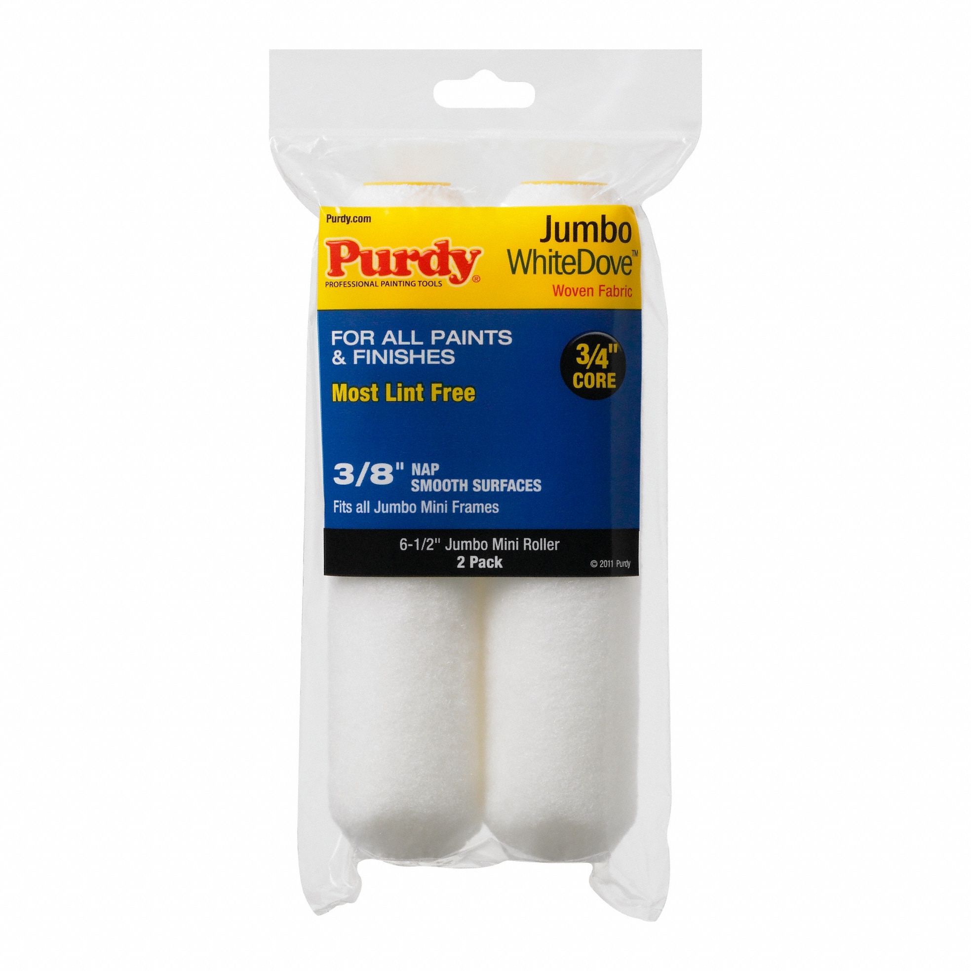 PURDY, 6 1/2 in Lg, 3/8 in Nap Size, Paint Roller Cover - 911U26 ...