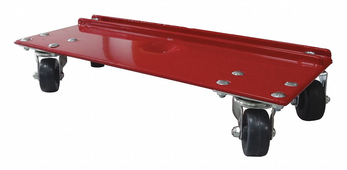 APPROVED VENDOR Leg, Edge, & Corner Mount Desk & Furniture Dolly: 3 in x 19  3/4 in x 8 in, Red