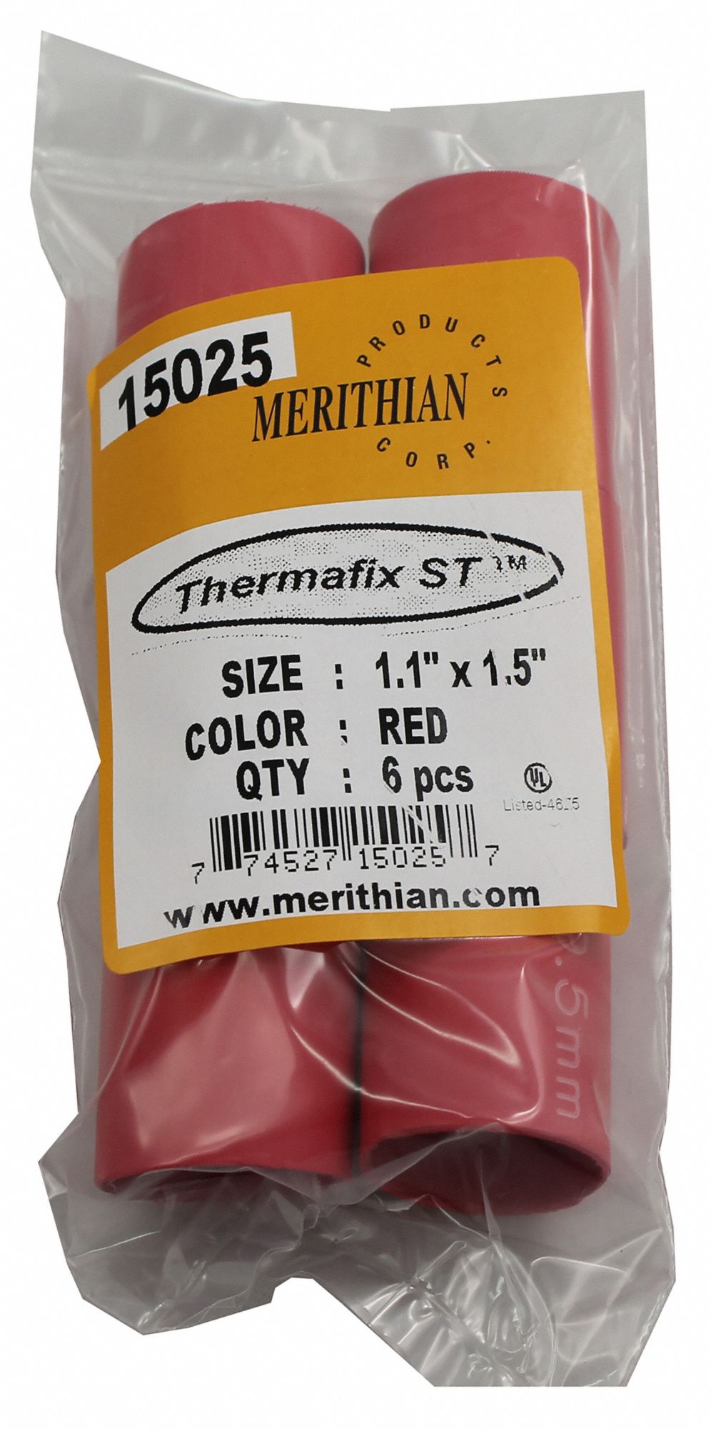 GAINE THERMORÉTRACTABLE, ROUGE, RÉTRÉCISSEMENT 3:1, RÉDUCTEUR TENSION, 1 1/2 PO, 1,1 PO DIA INT AVANT RÉTRÉCISSEMENT