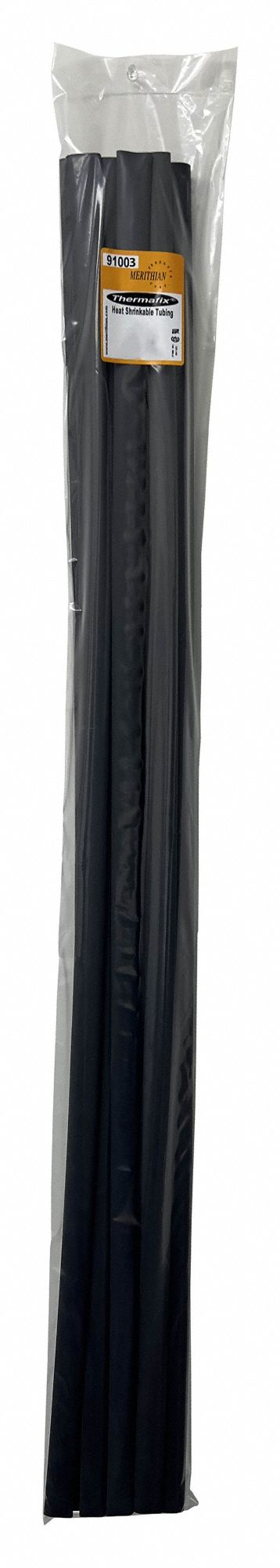 GAINE THERMORÉTRACTABLE, POLYOLÉFINE, NOIR, RÉTRÉCISSEMENT 2:1, 15 PI, 0,375 PO DIA INT AVANT RÉTRÉCISSEMENT