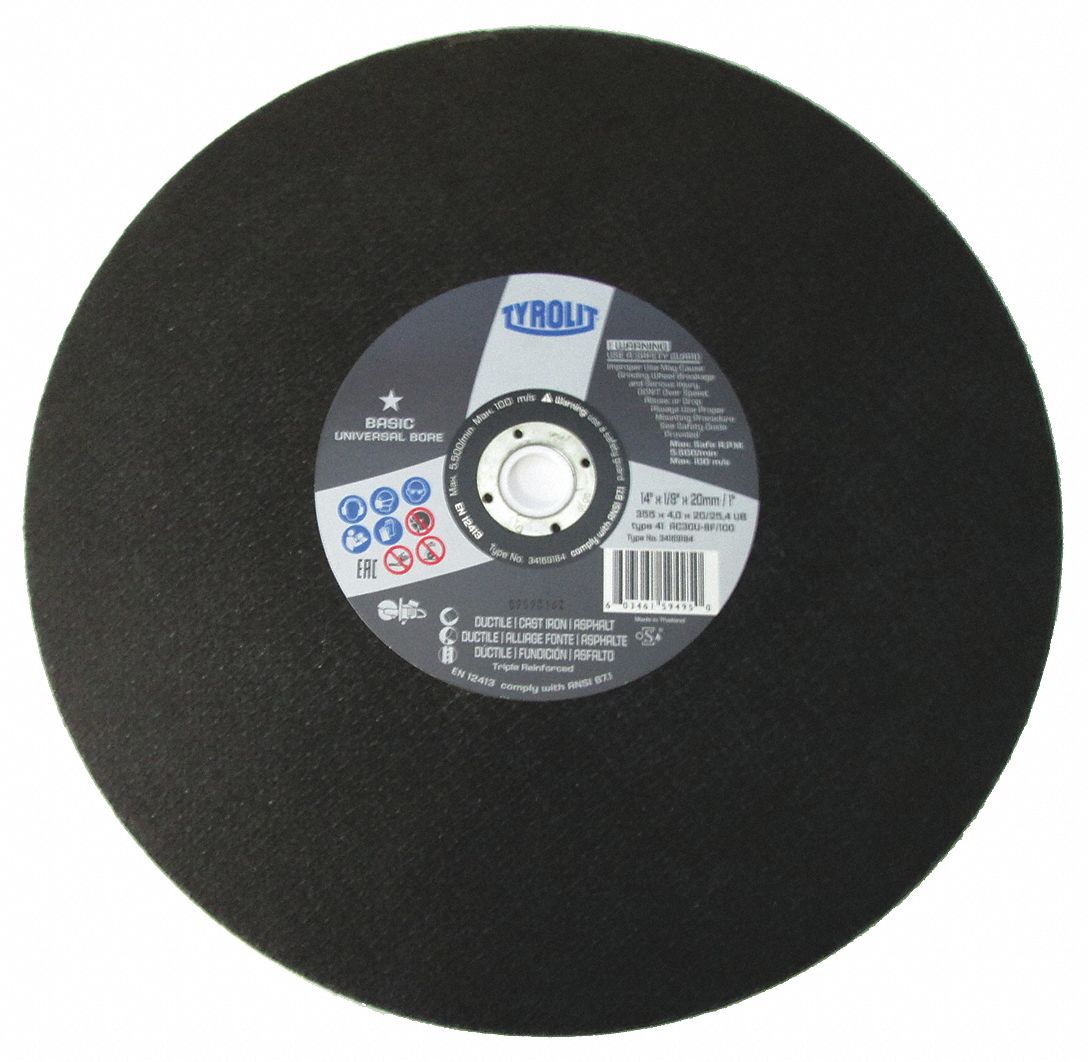 TYROLIT WHEEL CUTOFF GAS SAW 14X5/32X1 CAST Abrasive CutOff and Chop