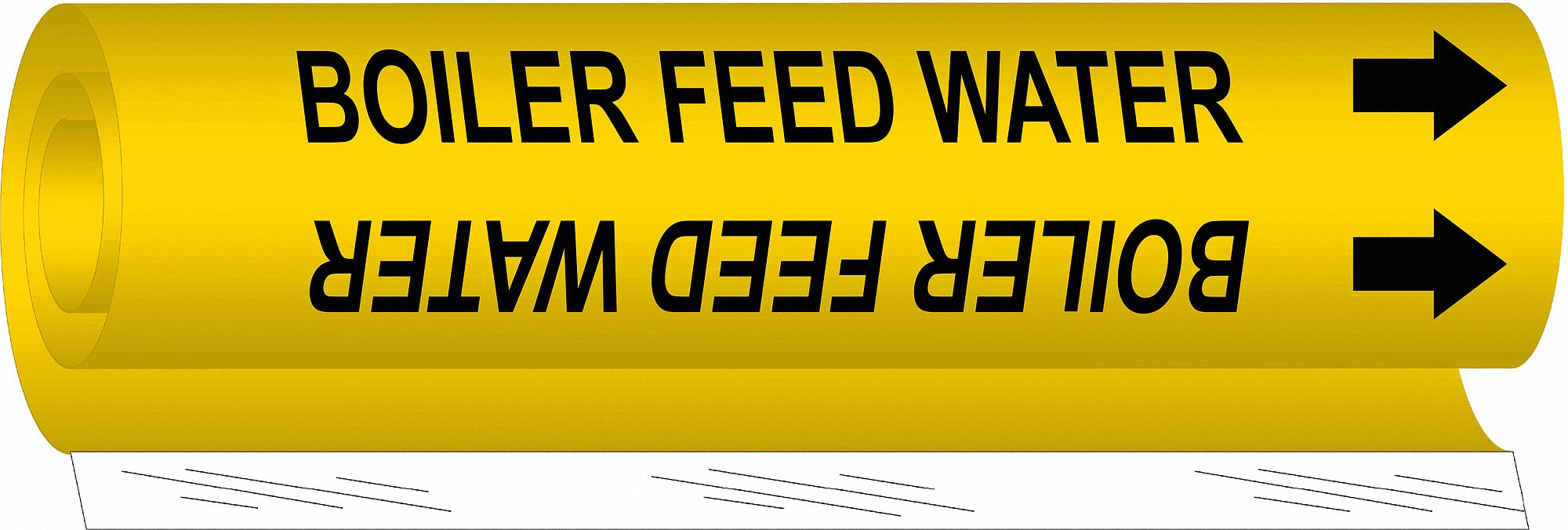 Boiler Feed Water, Yellow, Pipe Marker 14H7685637O Grainger