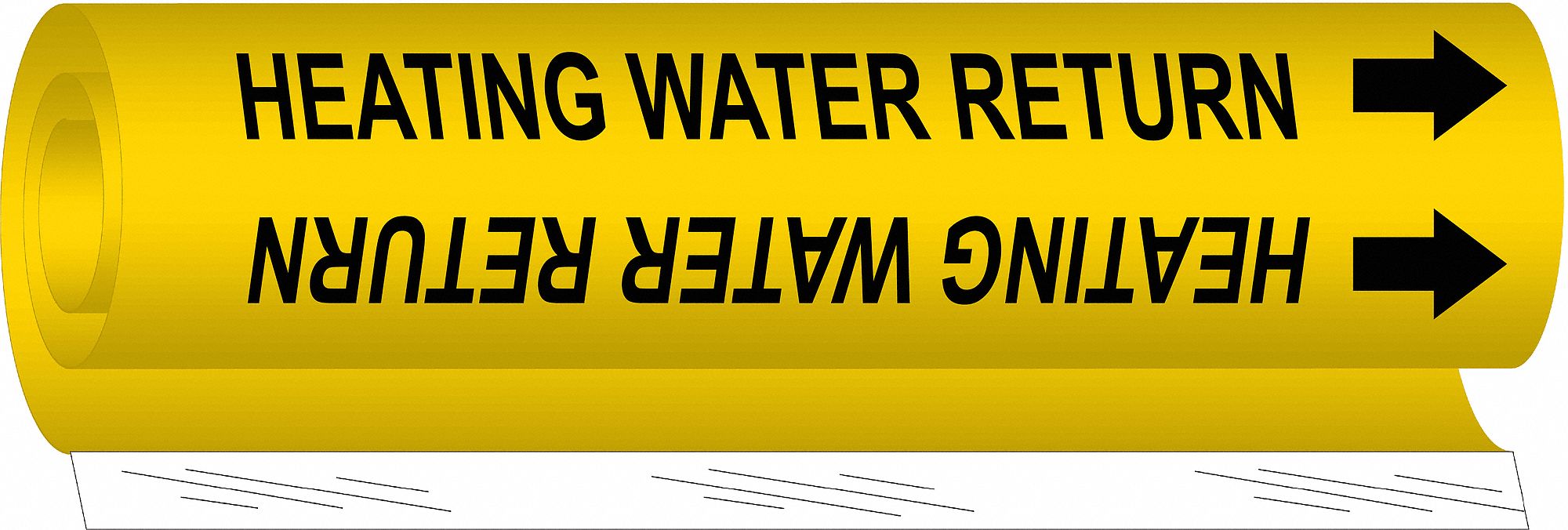 Heating Water Return, Yellow, Pipe Marker 14H8805702I Grainger