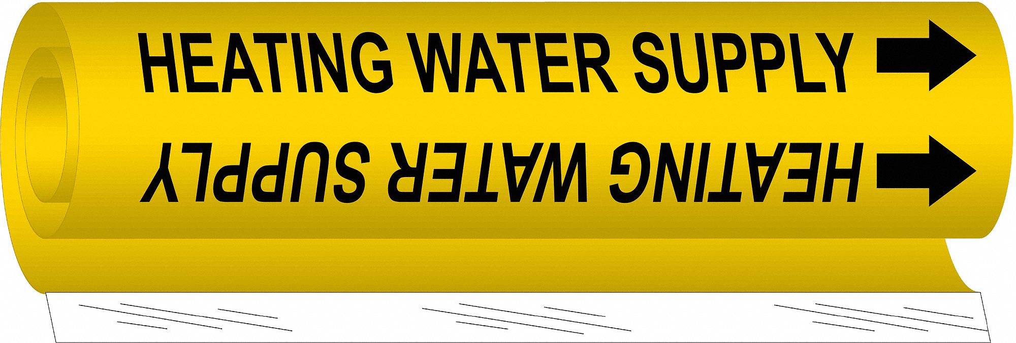 Heating Water Supply, Yellow, Pipe Marker 14H8855703II Grainger