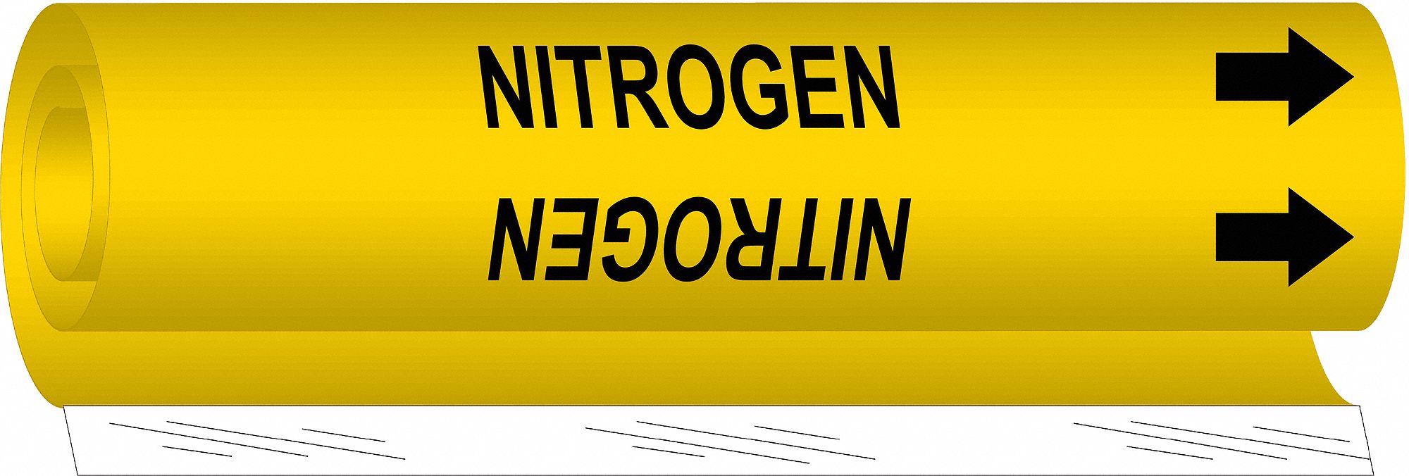 Nitrogen, Yellow, Pipe Marker 14H9385729O Grainger