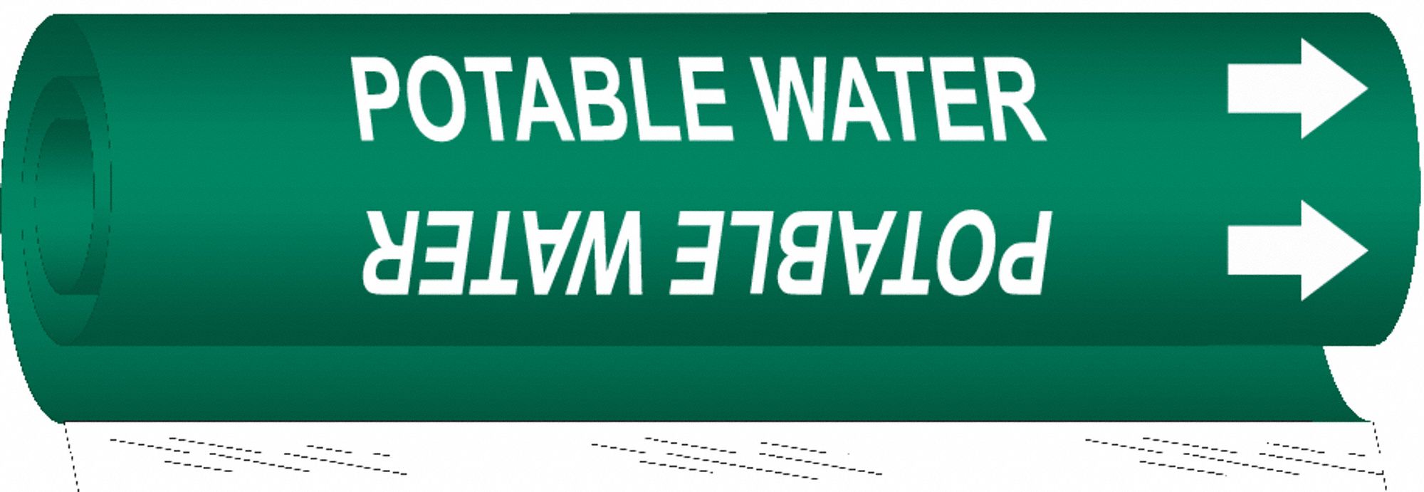 Potable Water, Green, Pipe Marker 14H9545744I Grainger