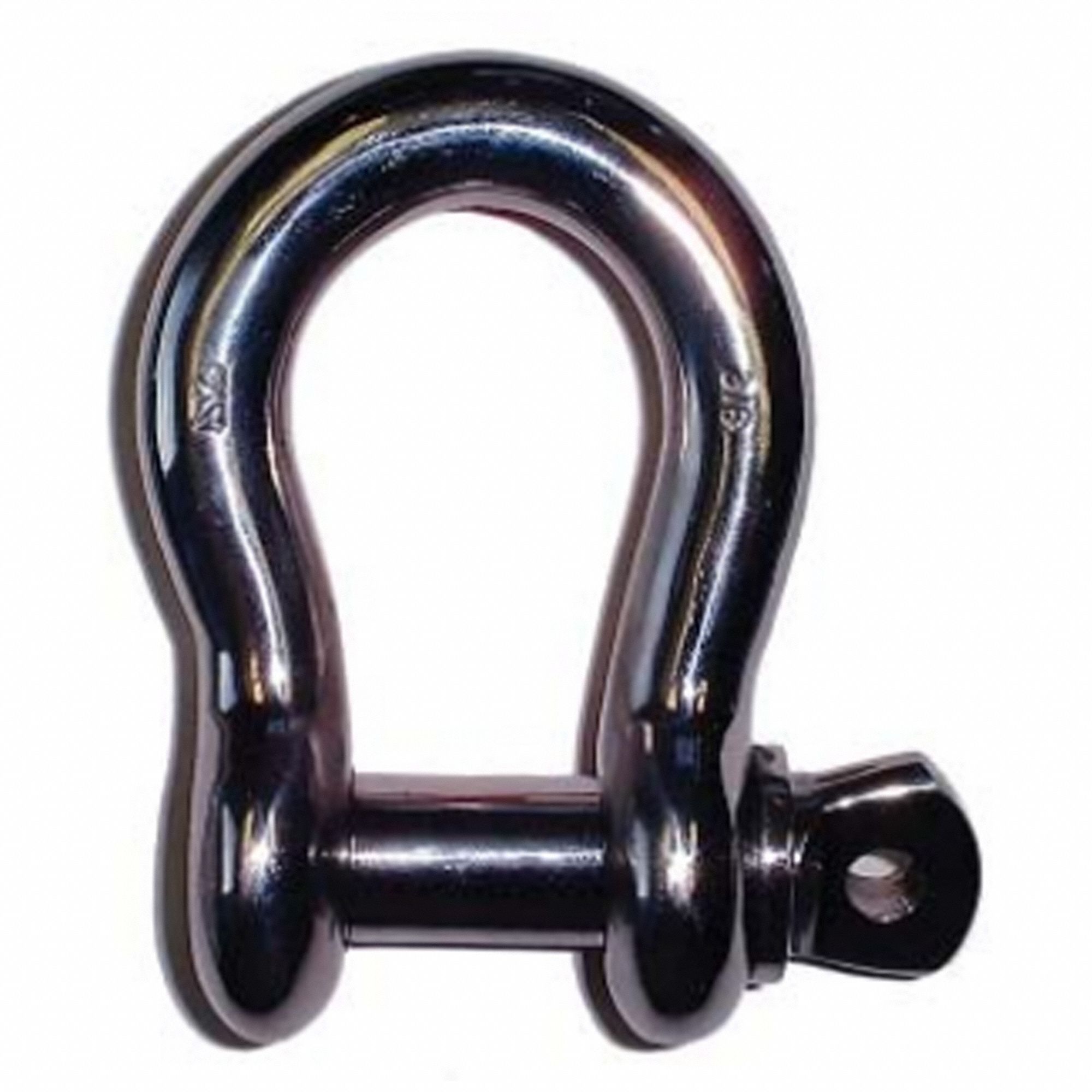 METAL SHACKLE, STAINLESS STEEL, 1 TON LOAD LIMIT, BRIGHT POLISHED FINISH, 1/2 IN