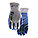GLOVES, COATED, KNIT WRIST, CRINKLED FINISH, PALM/FING, M, BLK/GRY, NATURAL RBR LTX