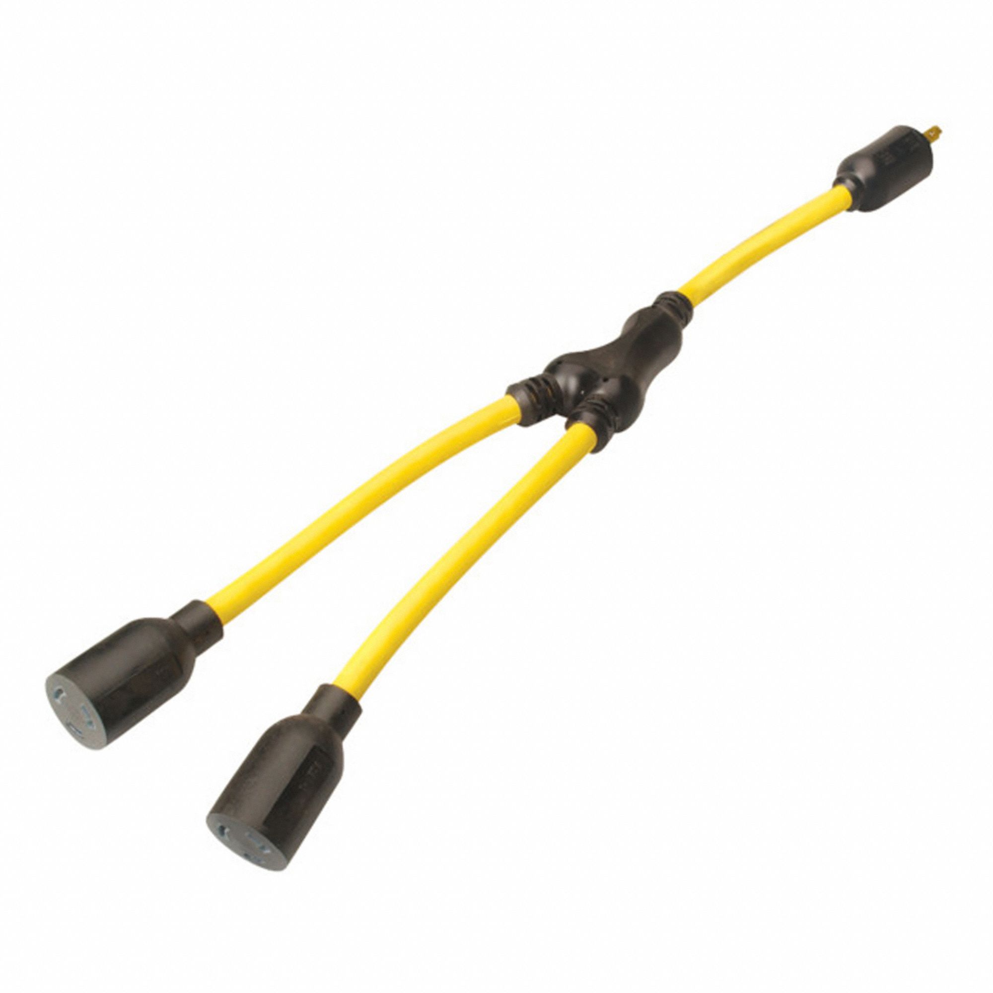 Y-ADAPTER, TWIST LOCK, 1.6 FEET, 20 AMPS, 125 VOLTS, PVC, YELLOW