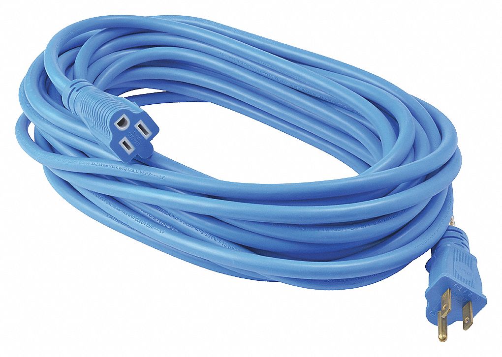 EXTENSION CORD, 50 FEET, 15 AMPS, 125 VOLTS, STJW, BLUE