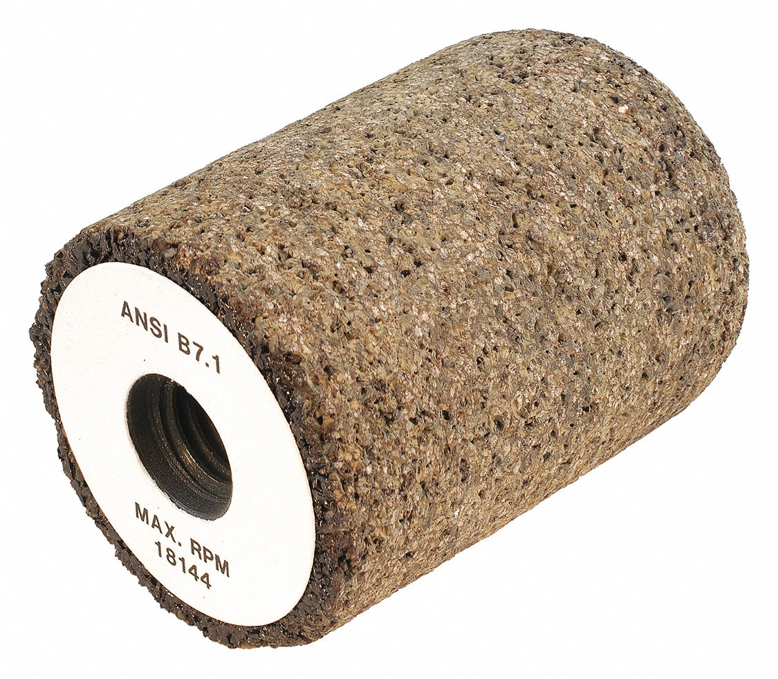 ABRASIVE PLUG, TYPE 18R, RPM 18100, 3 X 2 IN, ARBOR 5/8 IN