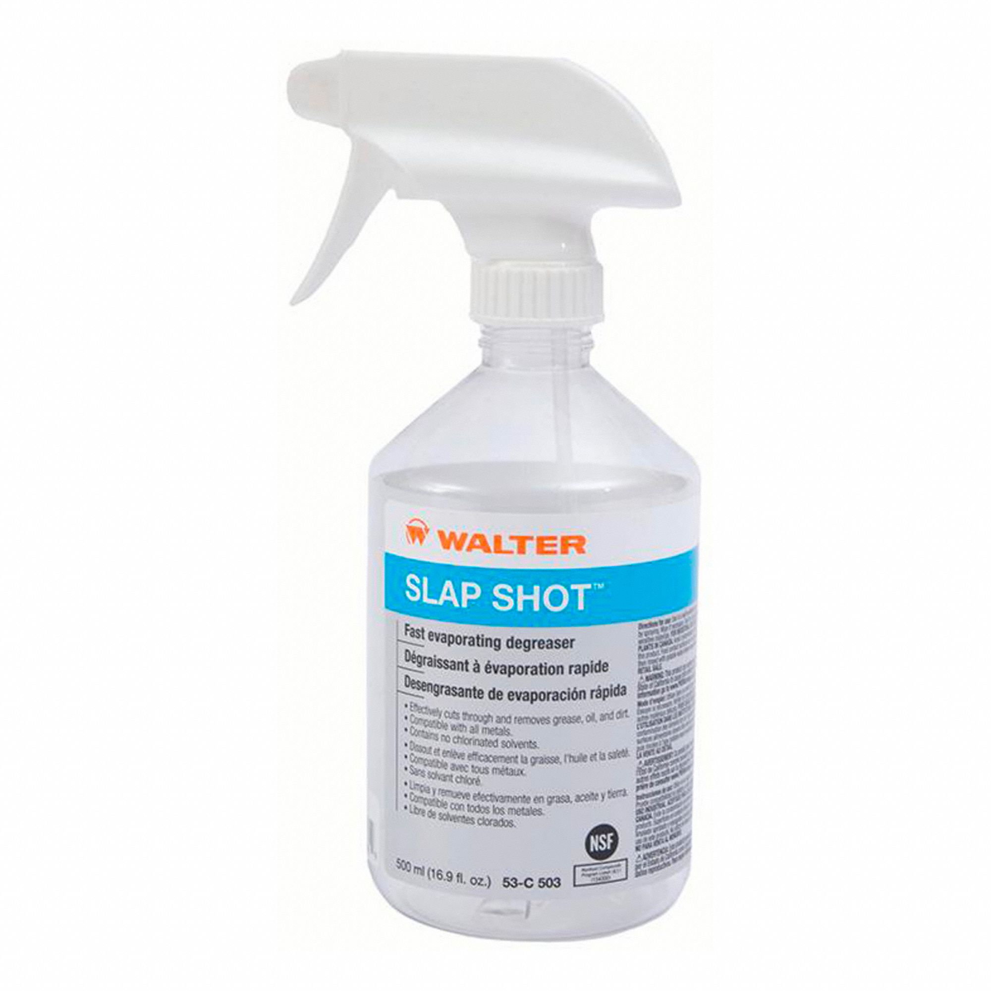 SPRAY BOTTLE WITH TRIGGER, FOR SLAP SHOT, REFILLABLE, TRANSPARENT, 500 ML, GRADUATED PLASTIC