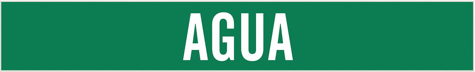 Pipe Marker: Agua, Green, White, Fits 2 1/2 to 7 7/8 in Pipe O.D., 1 Pipe Markers, Without Arrows