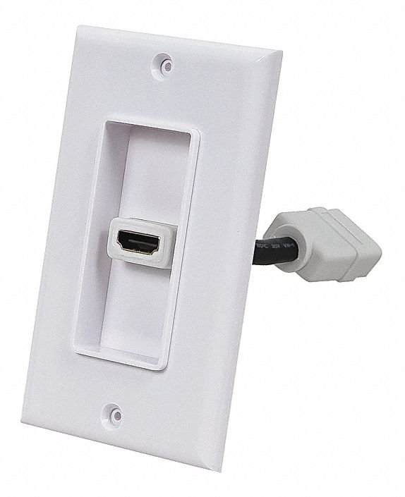 A/V WallPlate HDMI w/Ext 1P White