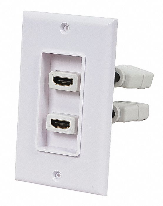 A/V WallPlate HDMI w/Ext 2P White