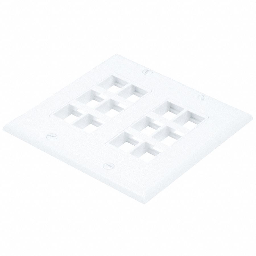 WallPlate, Blank, 12 Hole, 2 Gang,  White