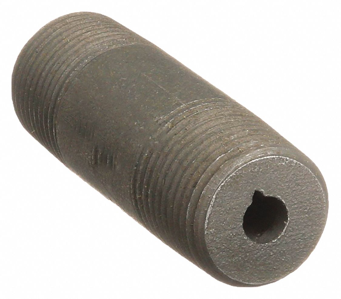 NIPPLE: BLACK ANODIZED STEEL, 1 IN NOMINAL PIPE SIZE, 1½ IN L, BOTH ENDS THREADED, SEAMLESS