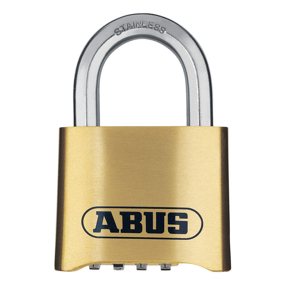 ABUS NEW 180IB 50 Combination Padlock 2 Industry No. 1 Rectangle in Gold