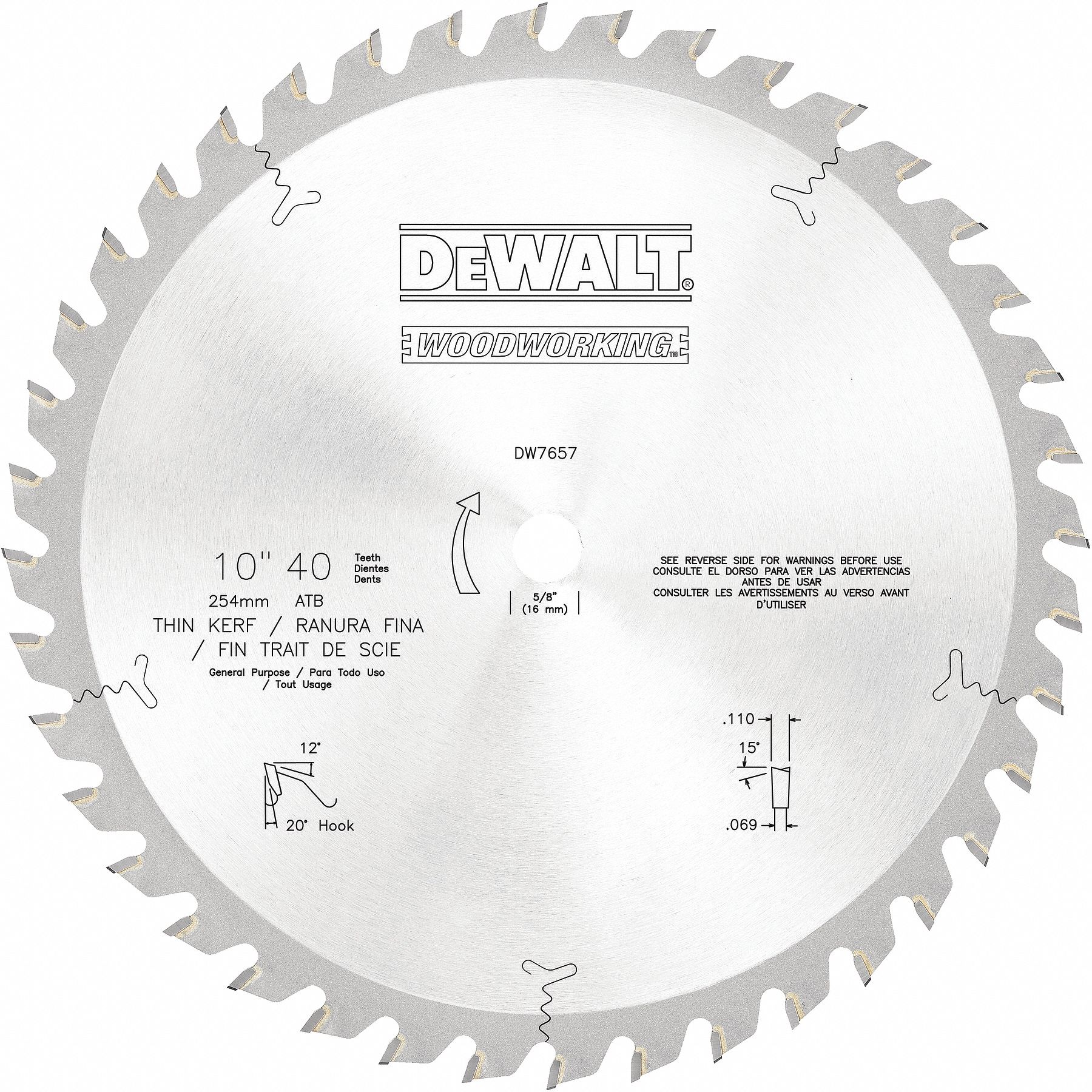 DEWALT Circular Saw Blade, Aluminum, NonFerrous Metals, Particle Board