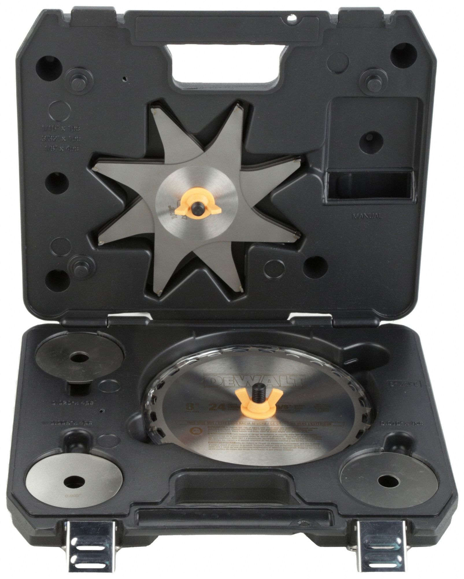 DEWALT Dado Blade Set 8 in Dia., 15/16 in Max. Cut Wd, 6 Chippers, 24