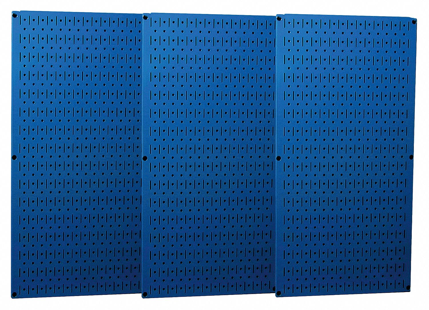 Pegboard Panel: 1 in Slots, 1/4 in Rd Holes, 32 in x 48 in x 3/4 in, Steel, Blue