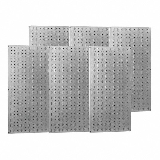 Pegboard Panel: 1 in Slots, 1/4 in Rd Holes, 32 in x 96 in x 3/4 in, Steel