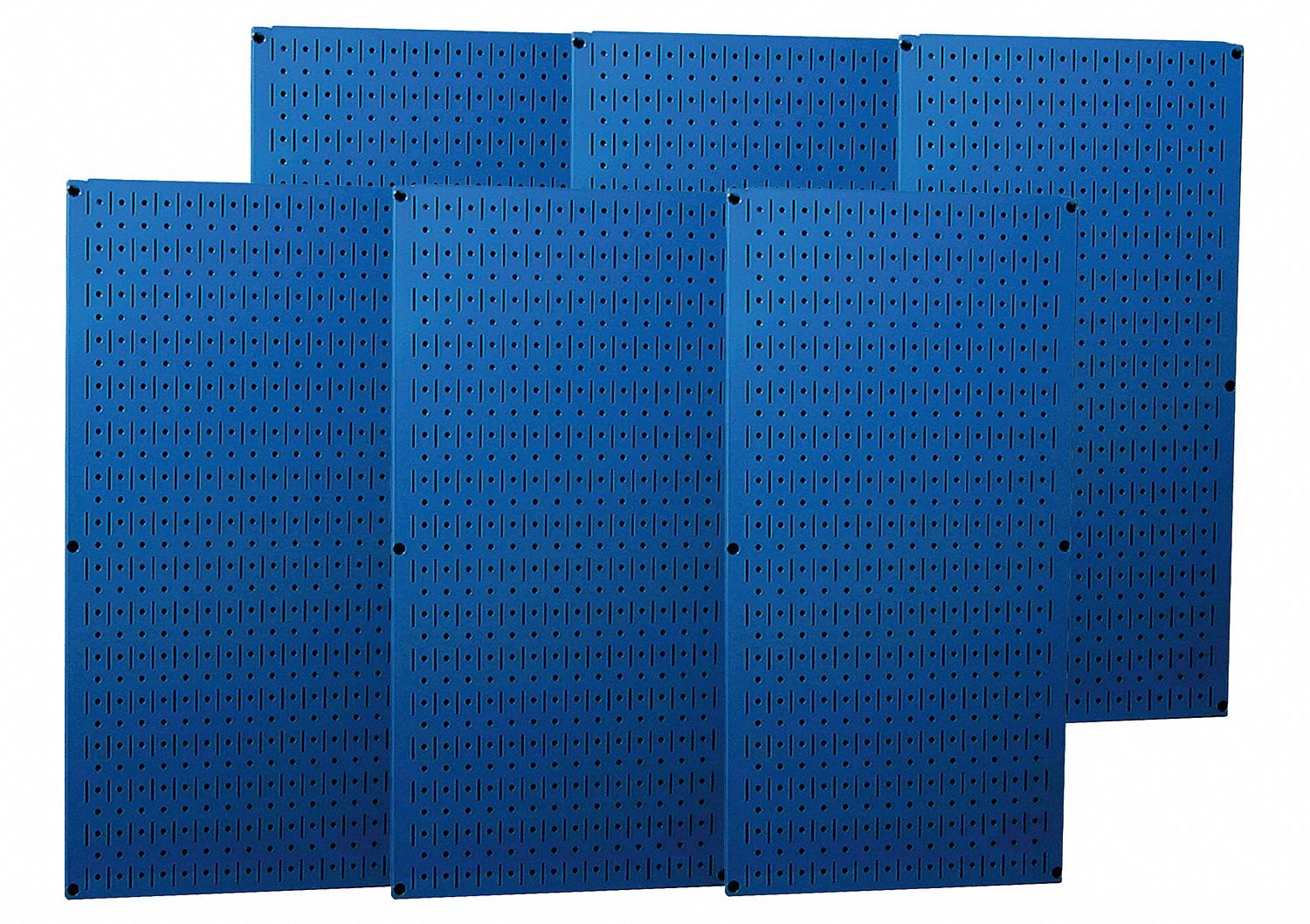 Pegboard Panel: 1 in Slots, 1/4 in Rd Holes, 32 in x 96 in x 3/4 in, Steel, Blue