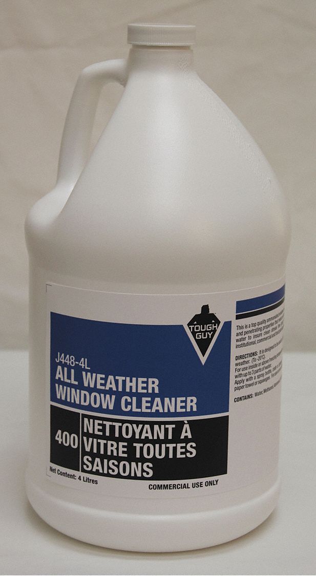 WINDOW CLEANER, ALL-WEATHER/FREEZING POINT -20 ° C/FLASHPOINT 38 ° C CLEAR/BLUE, 4 L, AMMONIATED