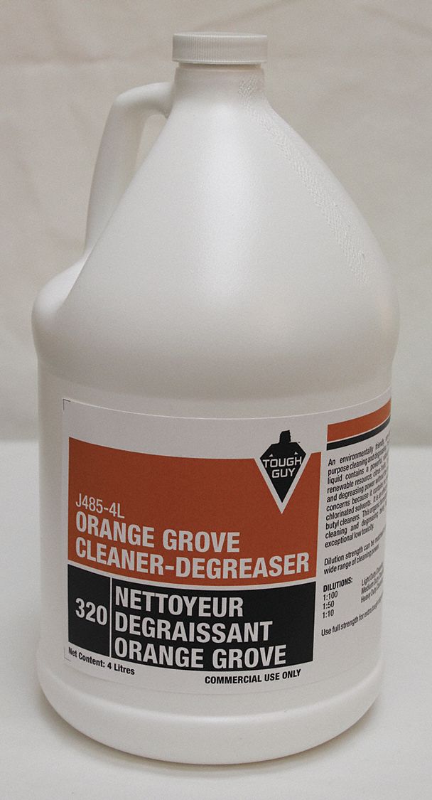 NET/DÉGRAISSANT,LIQ,BIODÉGRAD,S/ PHOSPHATE/ACIDE,JAUNE ET VT,PARFUM D'AGRUMES,4 L