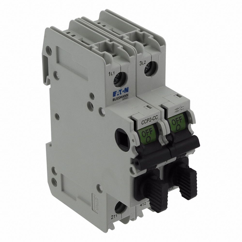 BUSSMANN FingerSafe Fuse Block with Disconnect Switch 2 Poles, 0 to