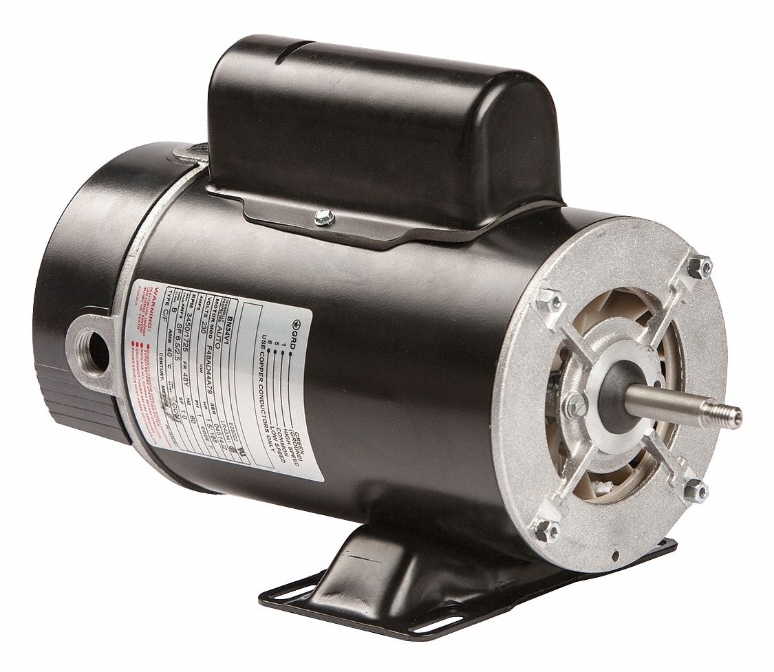 CENTURY 1-1/2, 3/16 HP Pool and Spa Pump Motor, Capacitor-Start, 230V ...