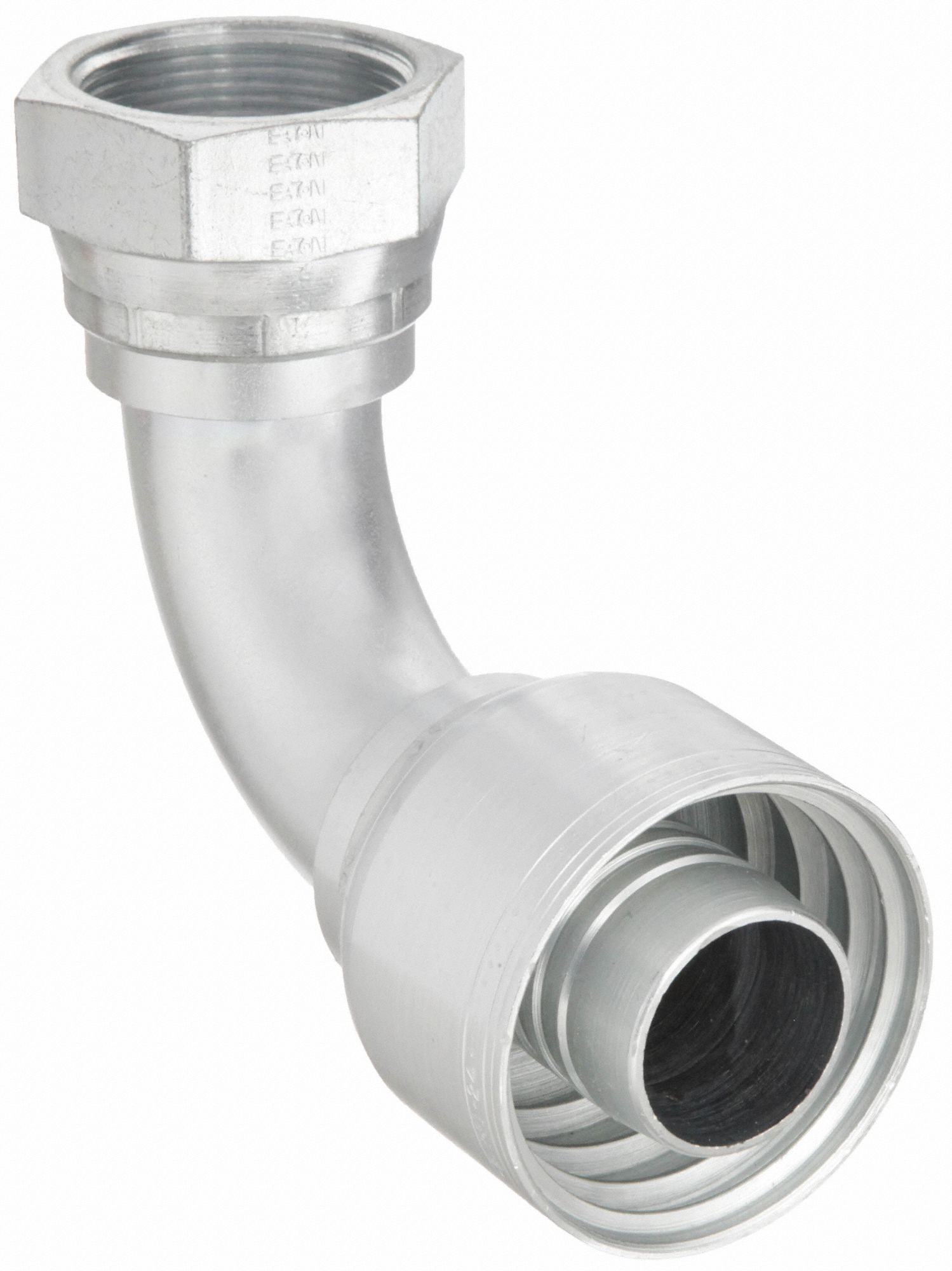 Hydraulic Crimp Fitting: Steel x Steel, 90° Elbow, -20 For Hose Dash Size, JIC x Crimp