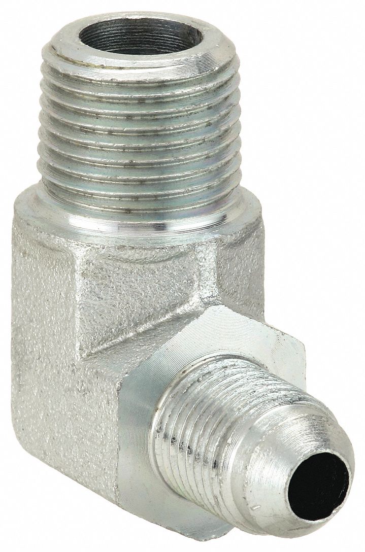 Hydraulic Hose Adapter: 3/8 in x 5/16 in x 1 in Fitting Size, Female x Female x Female, Rigid