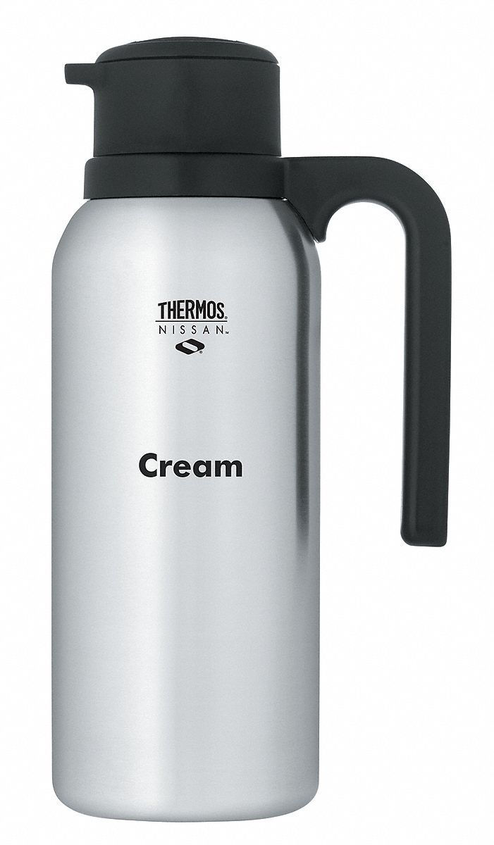 THERMOS Creamer Carafe Cream Imprint, 32 oz Capacity, Stainless Steel