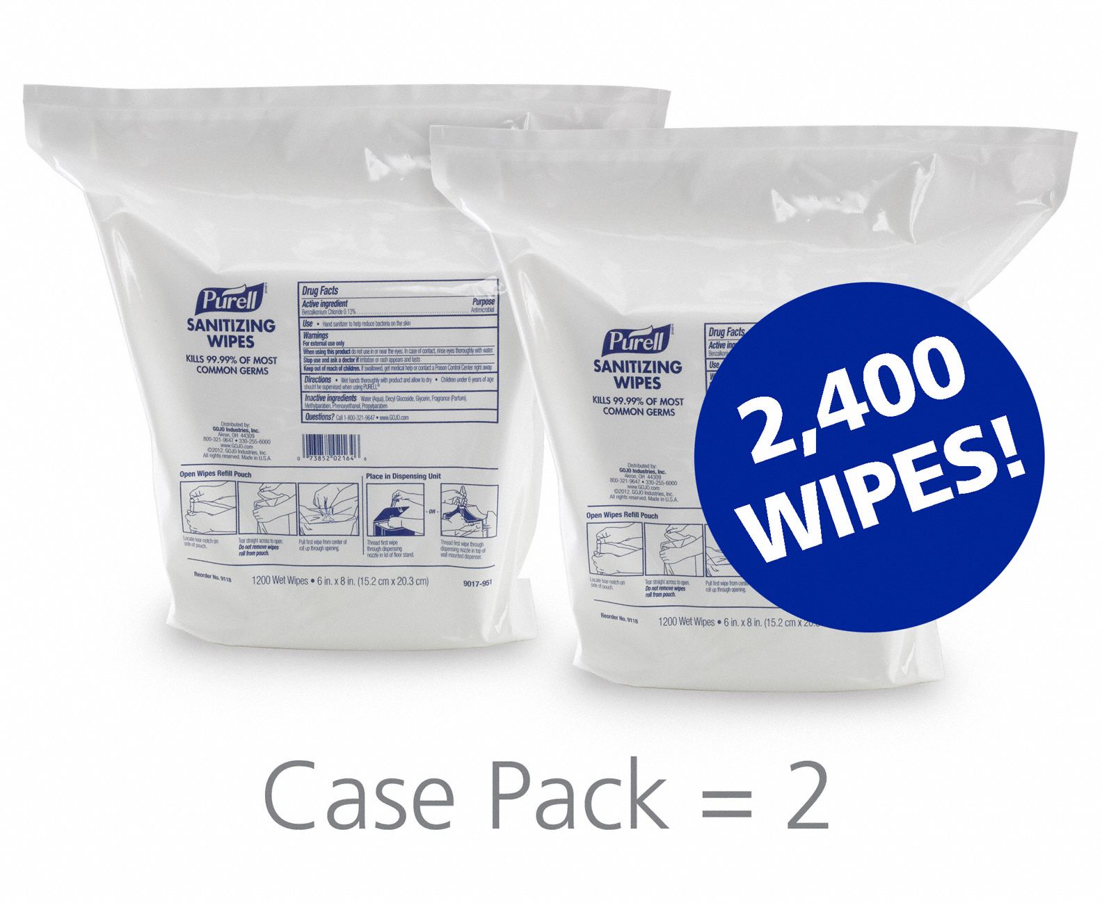 PURELL Hand Sanitizer Wipes, Hygiene Series 2XL, Requires Dispenser Yes